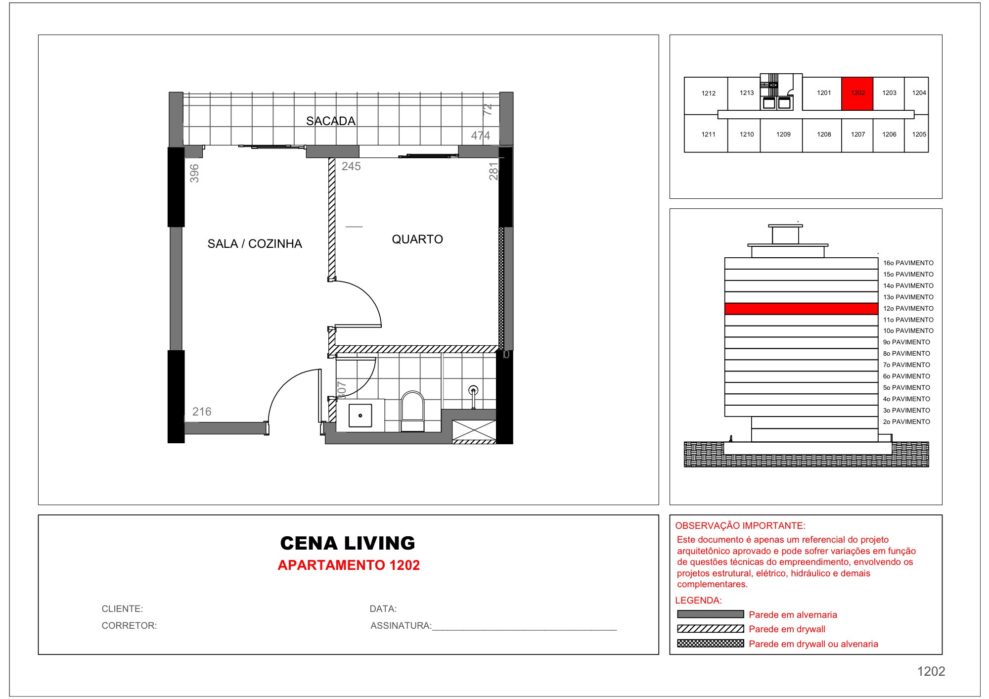 Planta do apartamento 1202